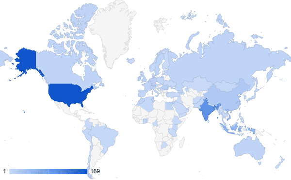 Geo chart of countries