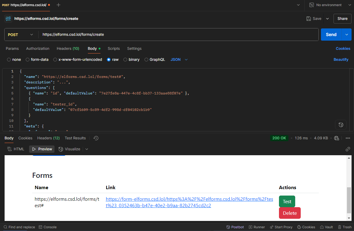Screenshot of Postman